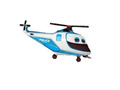 Balon foliowy do patyka Helikopter Policyjny - 25 x 43 cm - 1 szt.