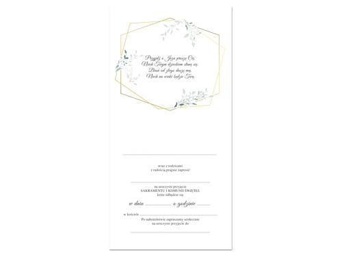 Comunion invitation card & envelope - 1 pc
