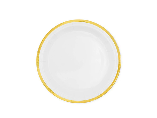 White plates with gold rim - 18 cm - 6 pcs.