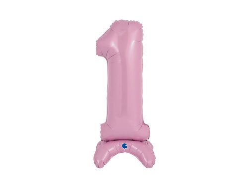 Number 1 Pastel Pink Standing Foil Balloon - 64 cm - 1 pc