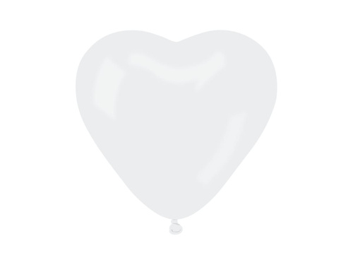 White heart balloons - 29 cm - 50 pcs.