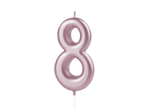 Rose gold number candle - 8 - eight