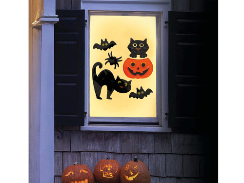 Naklejki żelowe na szybę na Halloween - 1 komplet