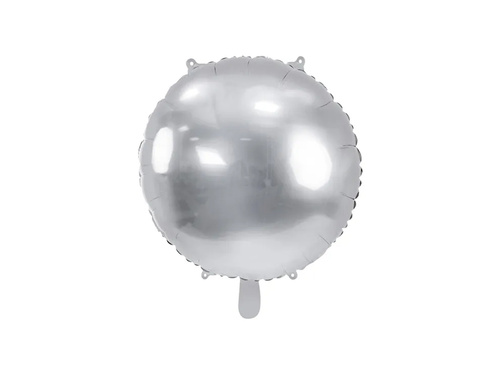Silver Round Foil Balloon - 35 cm - 1 pcs