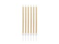 Light golden metallic birthday candles - 13,5 cm - 6 pcs.