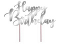Topper papierowy na tort Happy Birthday - 20 cm