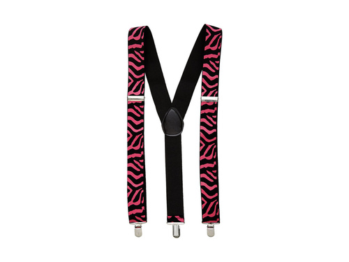 Różowe szelki w zebrę