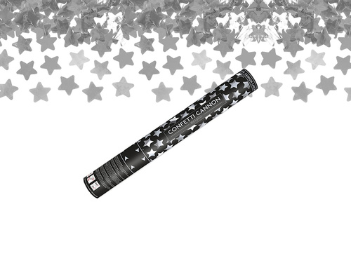 Shooting tube - silver metallic stars - 40 cm - 1 pc.