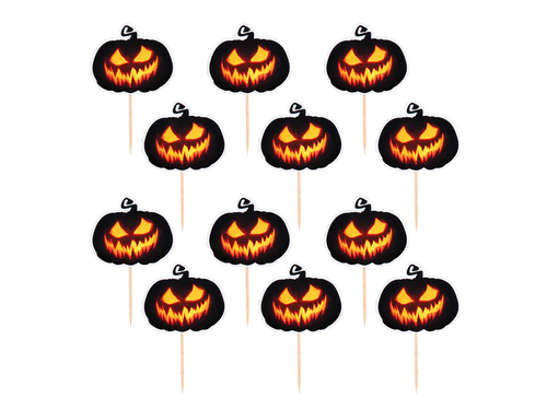 Cocktail sticks Creepy Pumpkin - 12 pc
