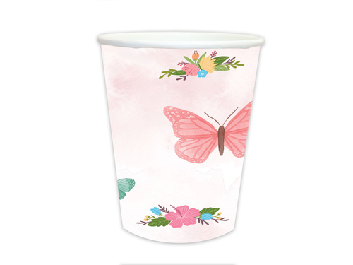 Kubeczki papierowe Motylki - 250 ml - 6 szt.