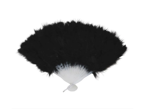 Black feather fan