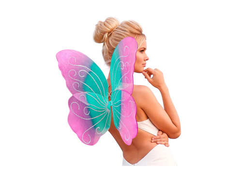 Turkusowo-fioletowo-różowe skrzydła motyla 85×50 cm