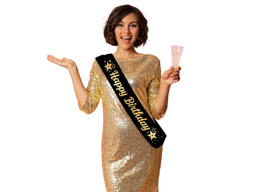 Black Sash Happy Birthday - 1 szt.
