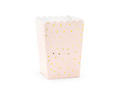 Light pink popcorn boxes with gold dots - 6 pcs.
