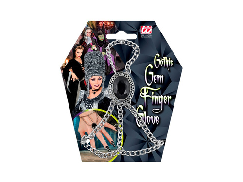 Gotycka bransoletka z łańcuszkiem i czarnym medalionem