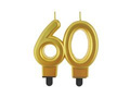 Świeczka na sześćdziesiątkę metaliczna złota - 1 szt.