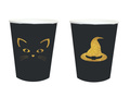 Kubeczki papierowe na Halloween Czarownica i kot - 250 ml - 6 szt.