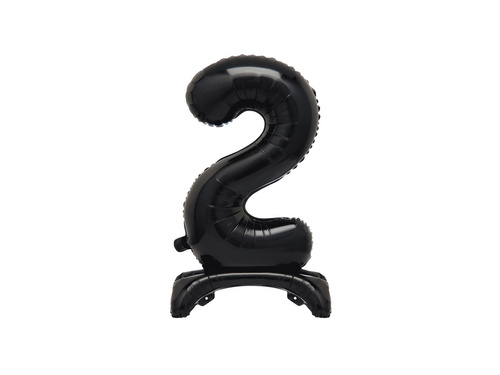 Foil balloon standing number 2 black - 76 cm - 1pc.