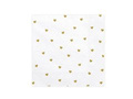 White birthday napkins with gold hearts - 33 cm - 20 pcs.