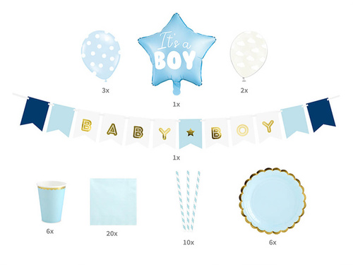 Party Box - Imprezowe Pudełko - Zestaw dekoracji na baby shower