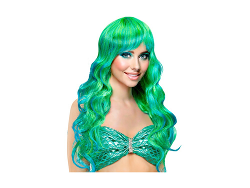 Peruka turkusowa - seledynowa syrenka