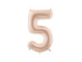 Number 5 Beige Foil Balloon - 72 cm - 1 pc
