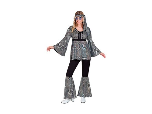 Strój disco lata 70-te - srebrne fale