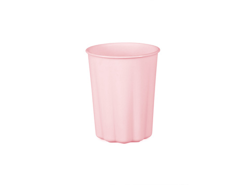 Kubeczki papierowe wielorazowe różowe z falbanką - 220 ml - 4 szt.