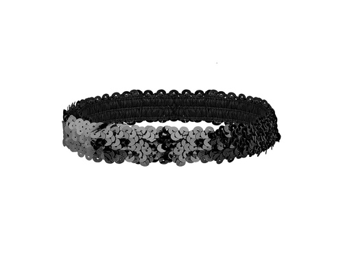 Black Headband Retro with plume - 1 pc