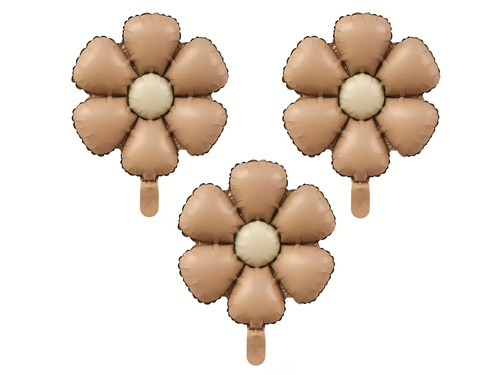 Balony foliowe Kwiaty brązowe - 50 cm - 3 szt.