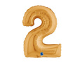 Balon foliowy cyfra 2 złoty - 14" - 1 szt.