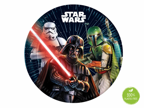 Talerzyki papierowe na urodziny Star Wars - 23 cm - 8 szt.