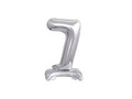 Balon foliowy stojący cyfra 7 srebrna - 38 cm