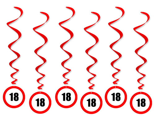 Hanging decoration Prohibition for 18th birthday - 6 pcs.
