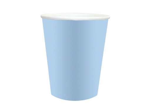 Kubeczki papierowe błękitne - 250 ml - 6 szt.