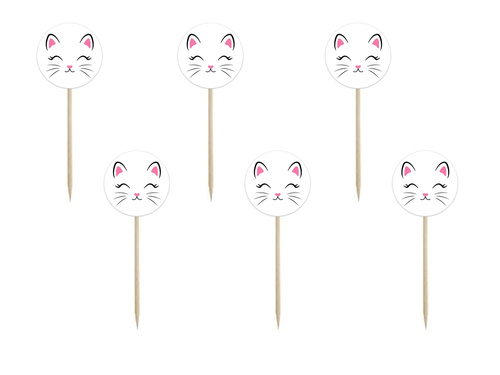 Cat cake pickers - 6 pcs.