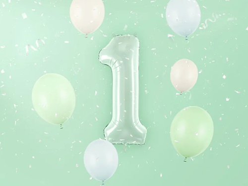 Balon foliowy zielony cyfra 1 - 72 cm - 1 szt.