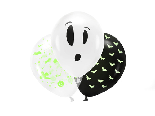 UV latex balloons for Halloween - 27 cm - 3 pcs.