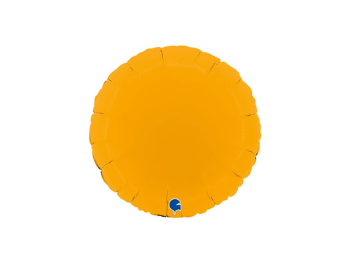 Balon foliowy okrągły matowy musztardowy - 14" - 1 szt.