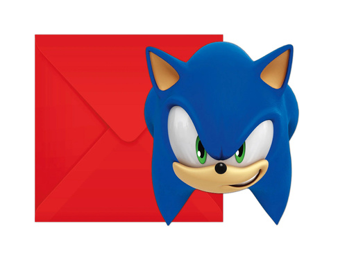 Sonic birthday invitations - 6 pcs.