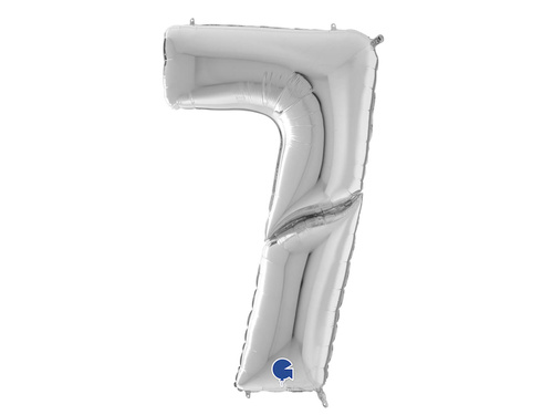 Number 7 silver Foil Balloon - 163 cm - 1 pc