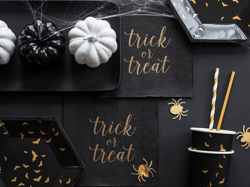 Kubeczki papierowe na Halloween z nietoperzami - 220ml - 6szt.