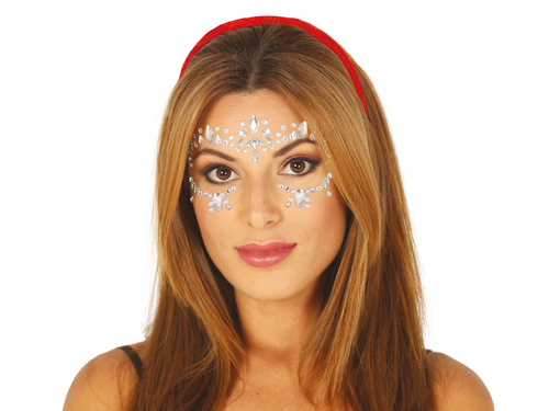 Silver adhesive face jewellery