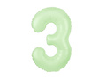 Number 3 Pistachio Foil Balloon - 100 cm - 1 pc