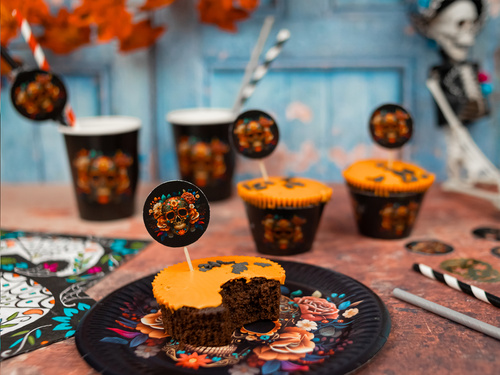 Papilotki na babeczki Dia de los muertos - 6 szt.