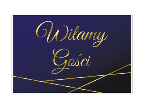 Navy blue and gold Wedding Poster - 90x60 cm