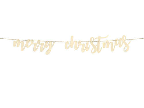 Merry Christmas banner, wooden - 87 x 17cm - 1 pc.