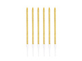 Świeczki urodzinowe złote z brokatem - 13,5 cm - 6 szt.