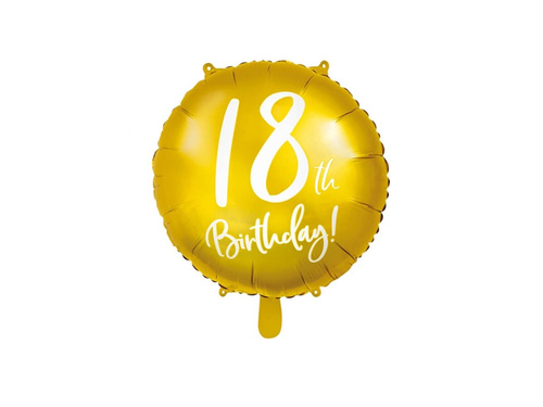 Gold foil balloon - 18th Birthday - 45 cm - 1 pc.