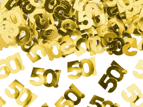 Metallic gold confetti 50 - 15 g.